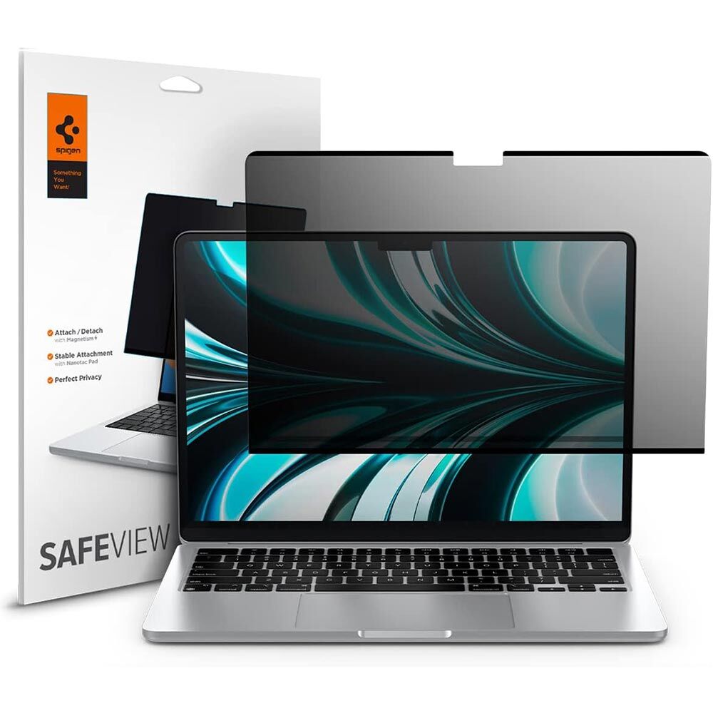 SPIGEN Safe View Privacy Filter for MacBook Air 13-inch 2025/2024/2022 (M4/M3/M2) Screen Protector