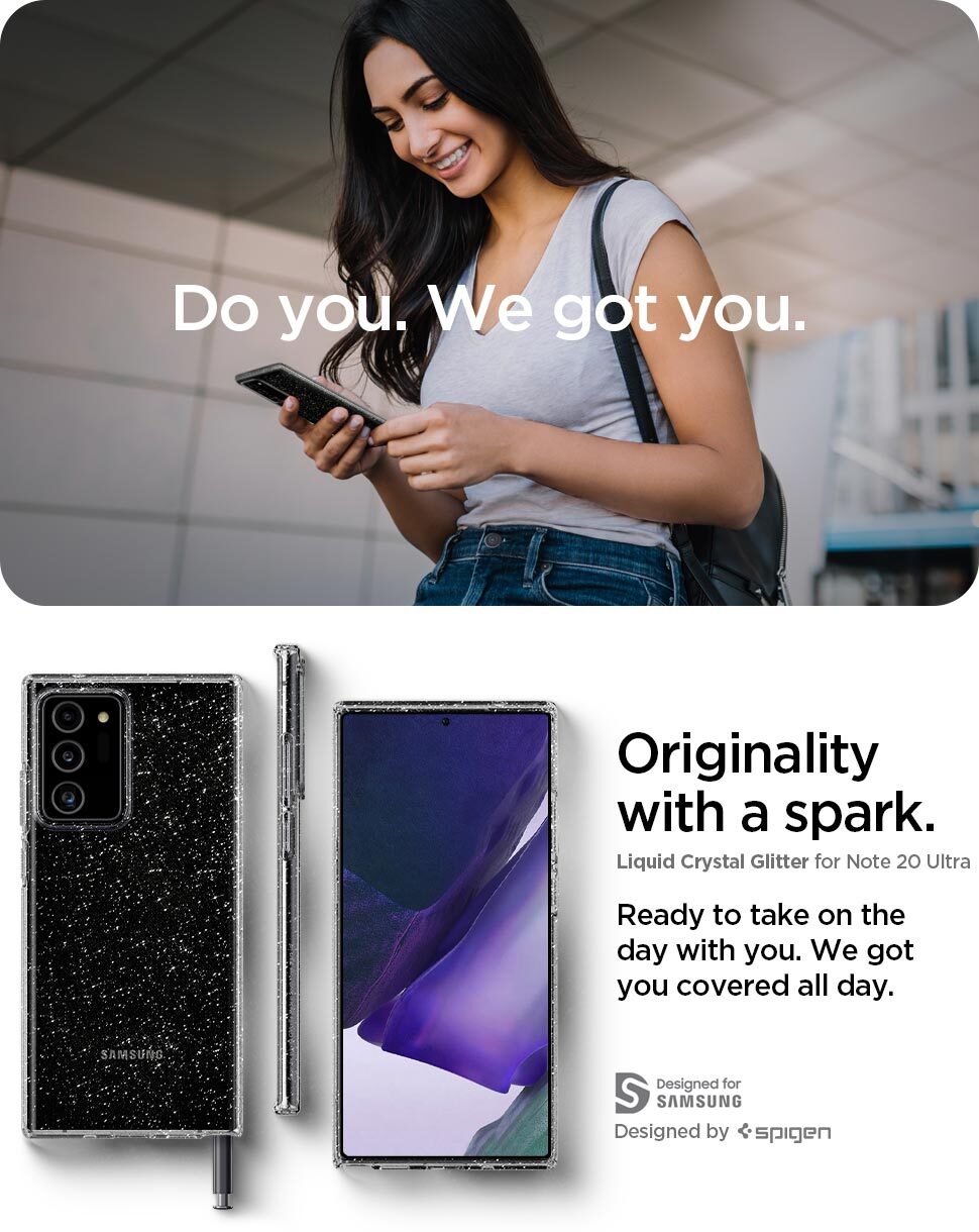 Genuine SPIGEN Liquid Crystal Glitter Slim Soft Cover for Samsung