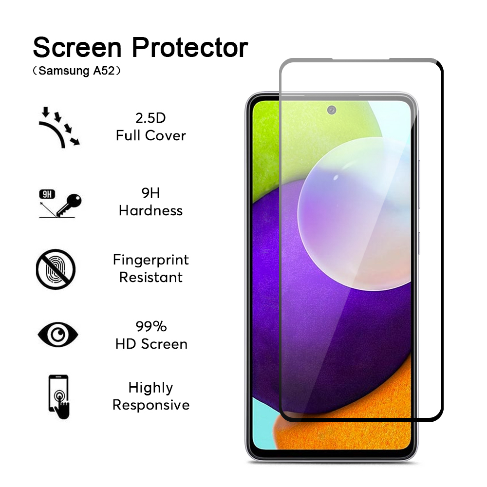 Full Cover Tempered Glass For Galaxy A52 