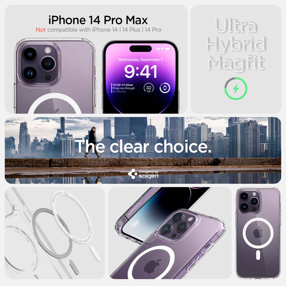 Spigen CRYSTAL HYBRID MAG MAGSAFE IPHONE 15 PRO MAX FROST CLEAR