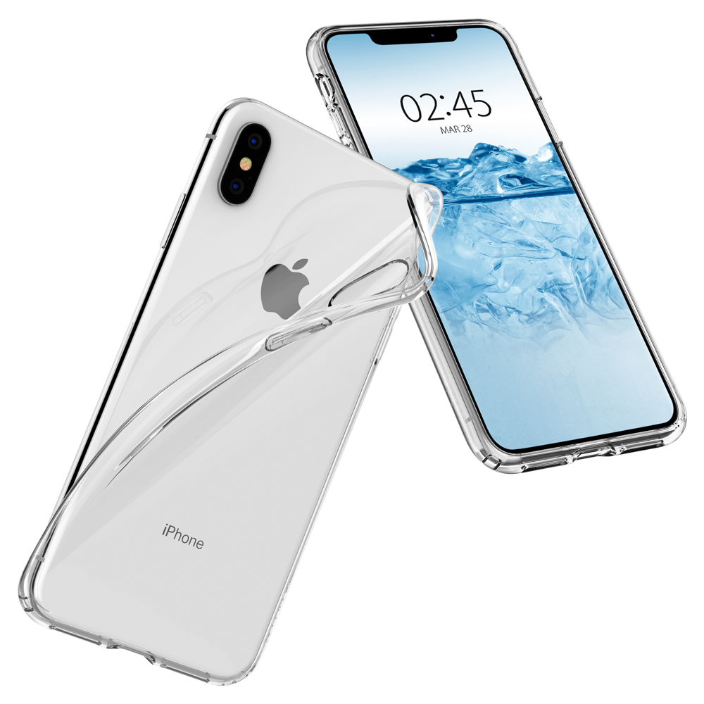 iPhone XS Max Case, Genuine SPIGEN Liquid Crystal Exact Fit Slim Soft Cover for Apple