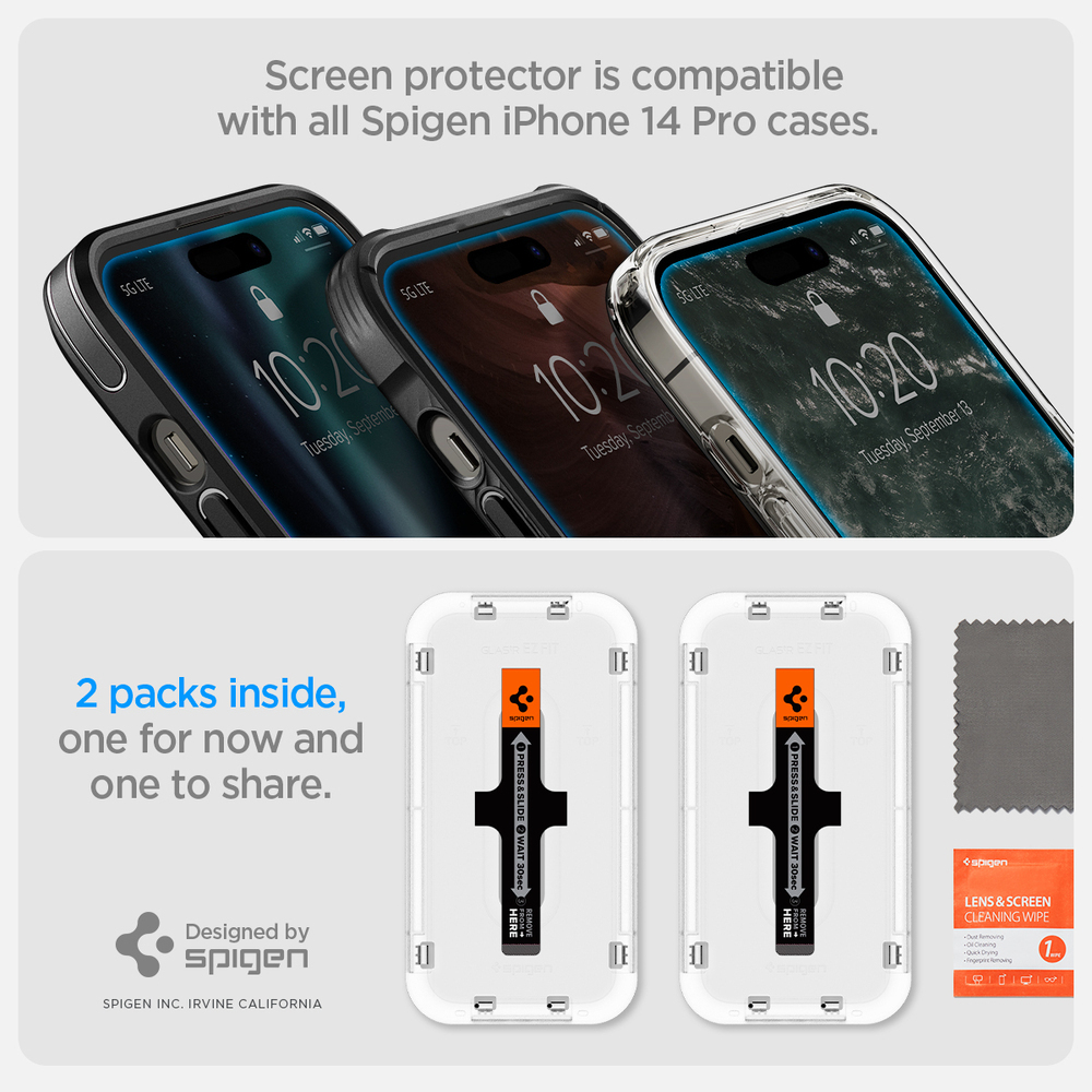 Spigen Camera Lens Screen Protector GlasTR EZ Fit Optik Designed for Pixel 7  Pro Case Friendly - Black 2 Pack