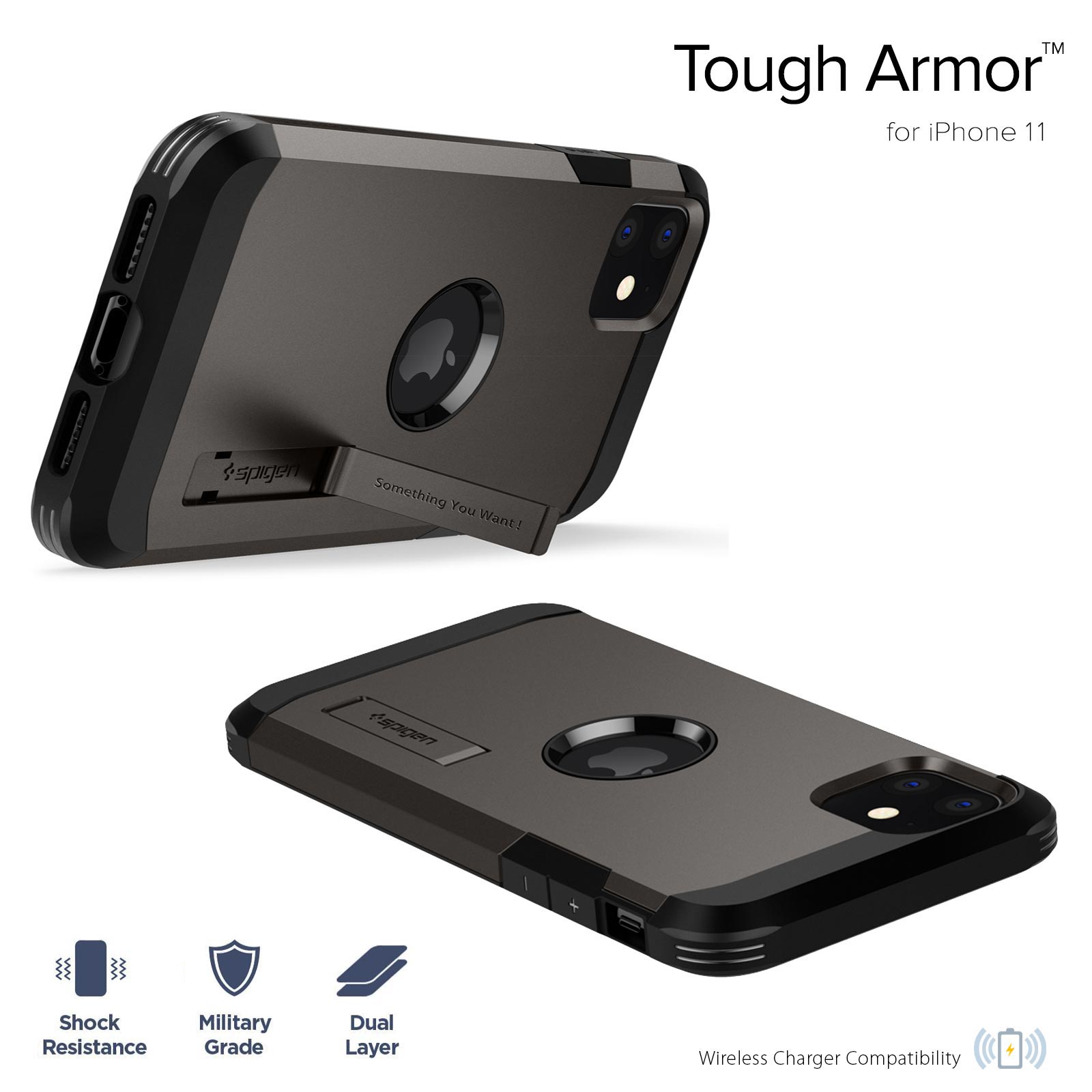 iPhone 11 Case Tough Armor, Gunmetal