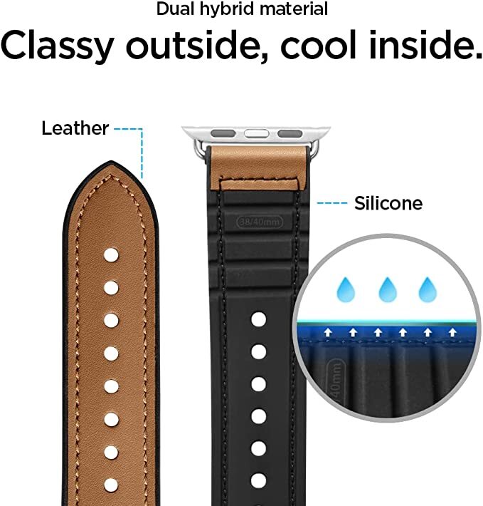 For Apple Watch Series 9 8 7 6 5 4 3 SE 38 40 41mm SPIGEN Retro Fit iWatch Band - Picture 20 of 36