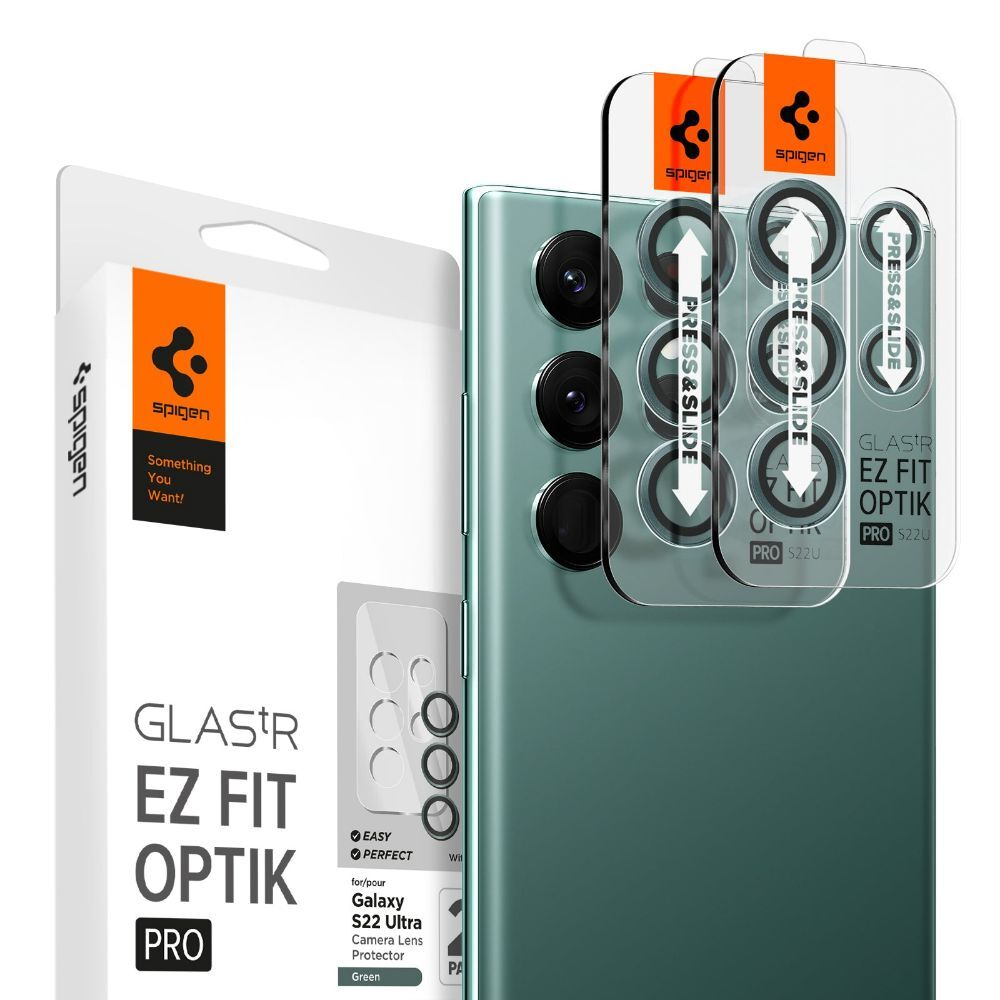 SPIGEN GLAS.tR EZ Fit Optik Pro 2PCS Camera Lens Protector for Galaxy ...