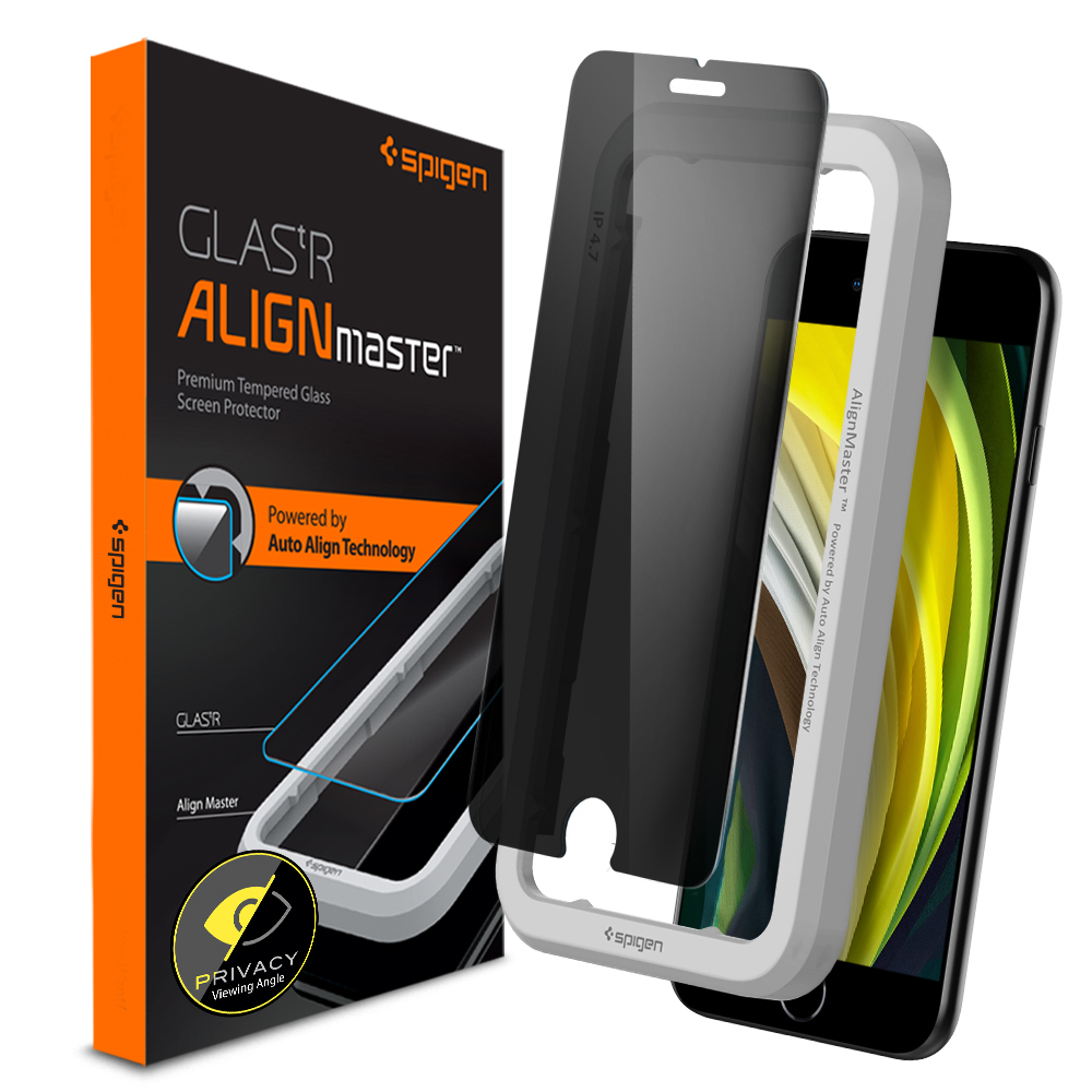 Genuine SPIGEN AlignMaster Privacy Glass for Apple iPhone 8 7 Screen