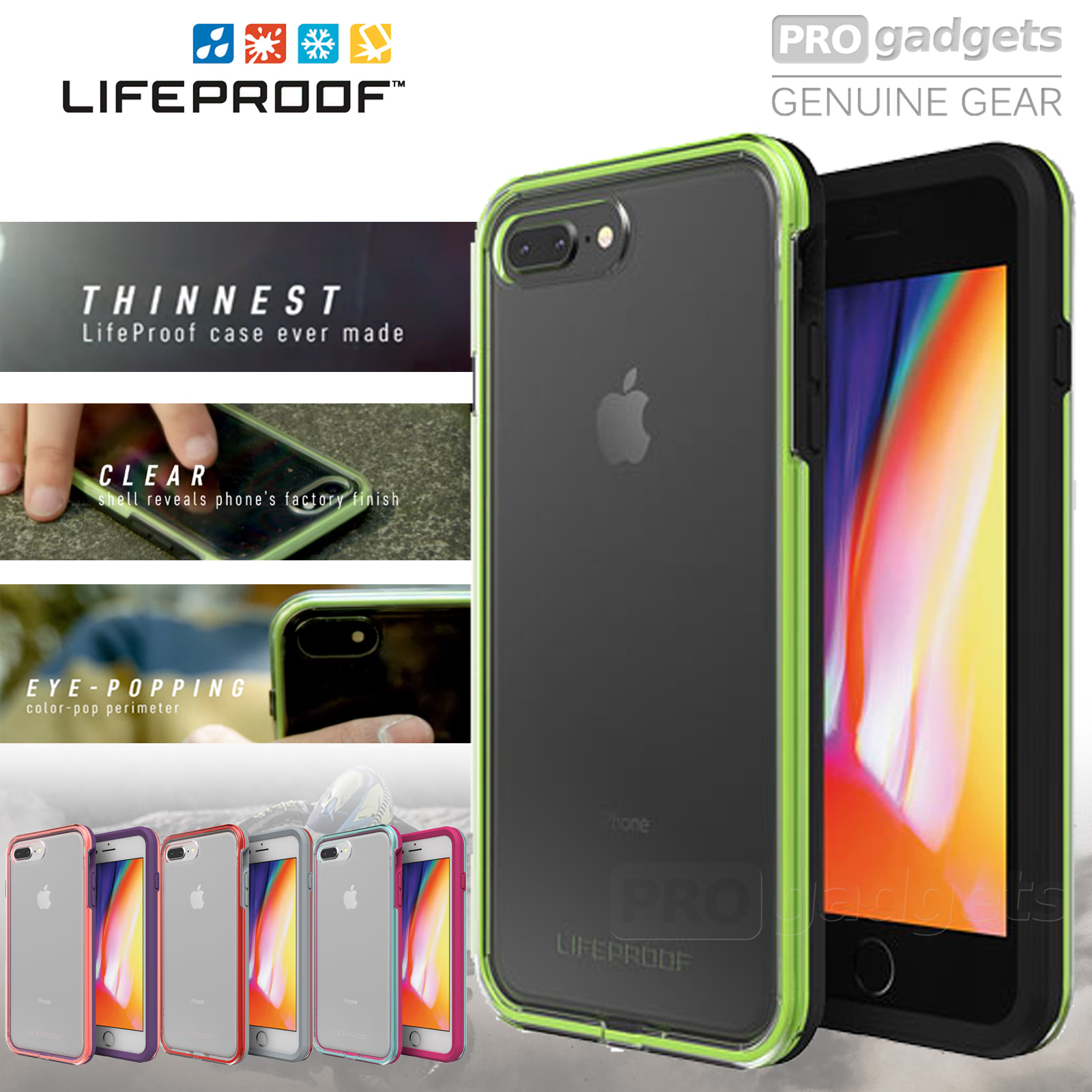 iPhone 8 Plus / 7 Plus Case, Genuine Lifeproof SLAM Clear Back Drop