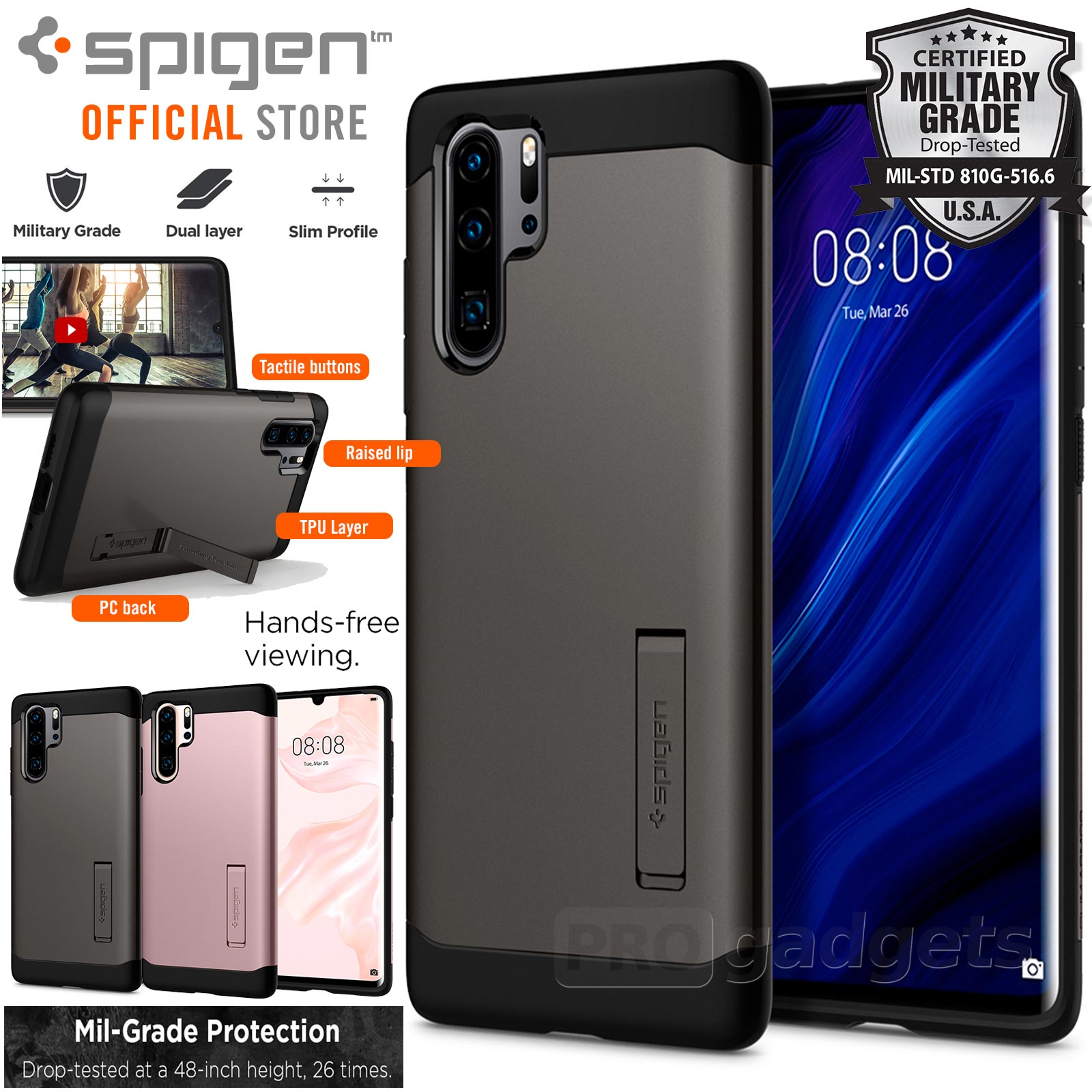 Huawei P30 Pro Case, Genuine SPIGEN Slim Armor Heavy Duty Hard Cover for Huawei
