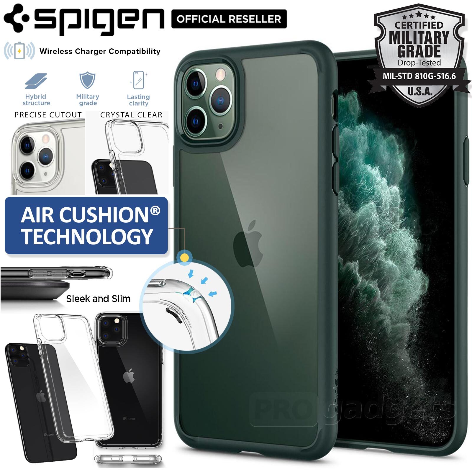 iPhone 11 Pro Max Hybrid Case with Air Cushion Technology - CLEAR – Banana  Cellular Solutions