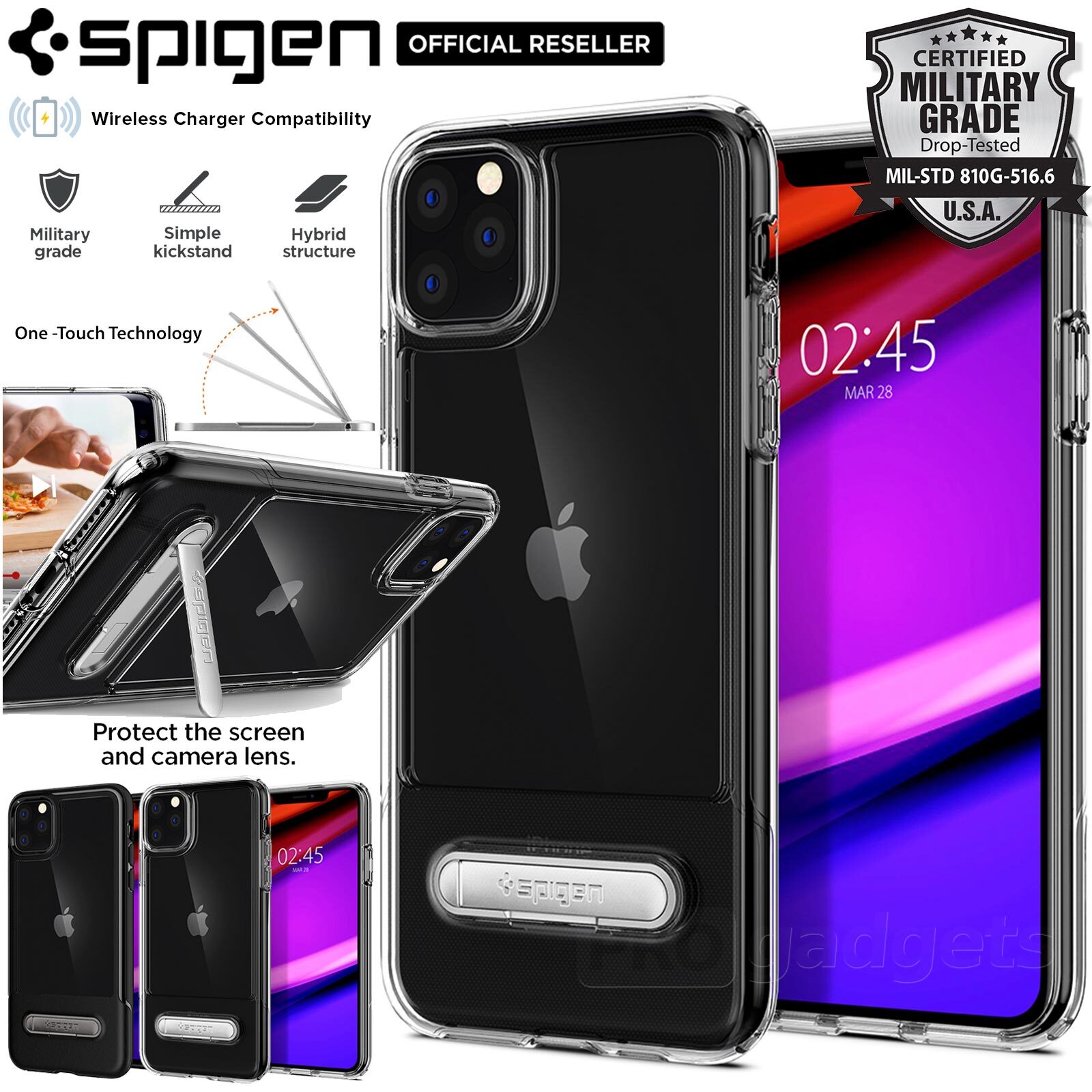 iPhone 11 Pro Max Case, Genuine SPIGEN Slim Armor Essential S Heavy