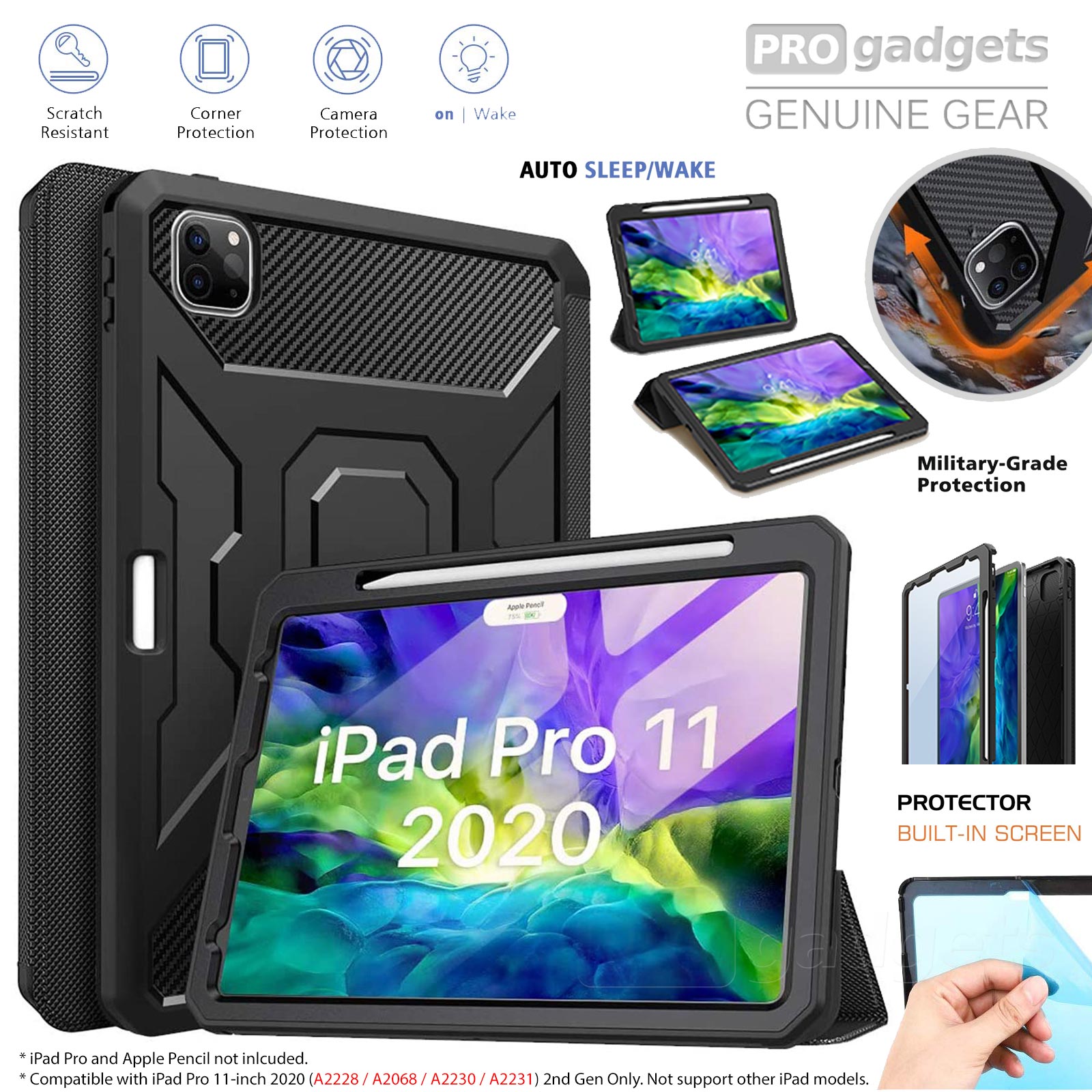 Genuine Moko Shockproof Full Body Trifold Cover for Apple iPad Pro 11
