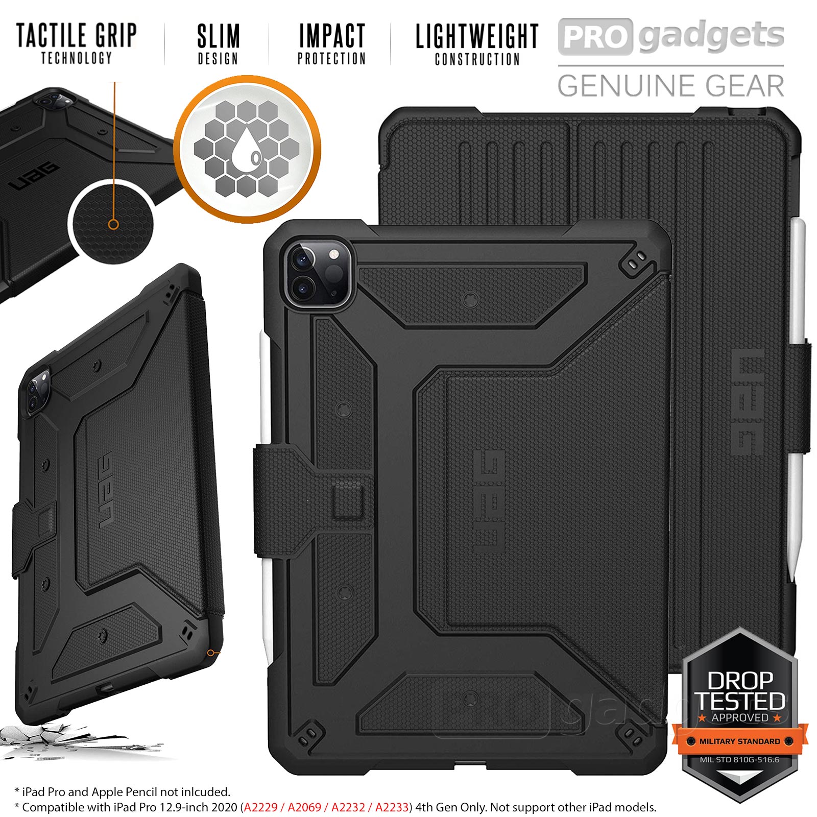 Genuine UAG Metropolis Rugged Folio Stand Cover for Apple iPad Pro 12.9