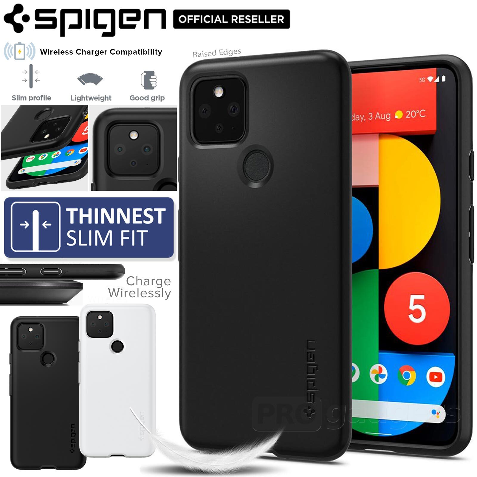 Spigen Thin Fit Hülle Für Google Pixel 6 – Schlank, Schwarz, Mit Mattem Finish