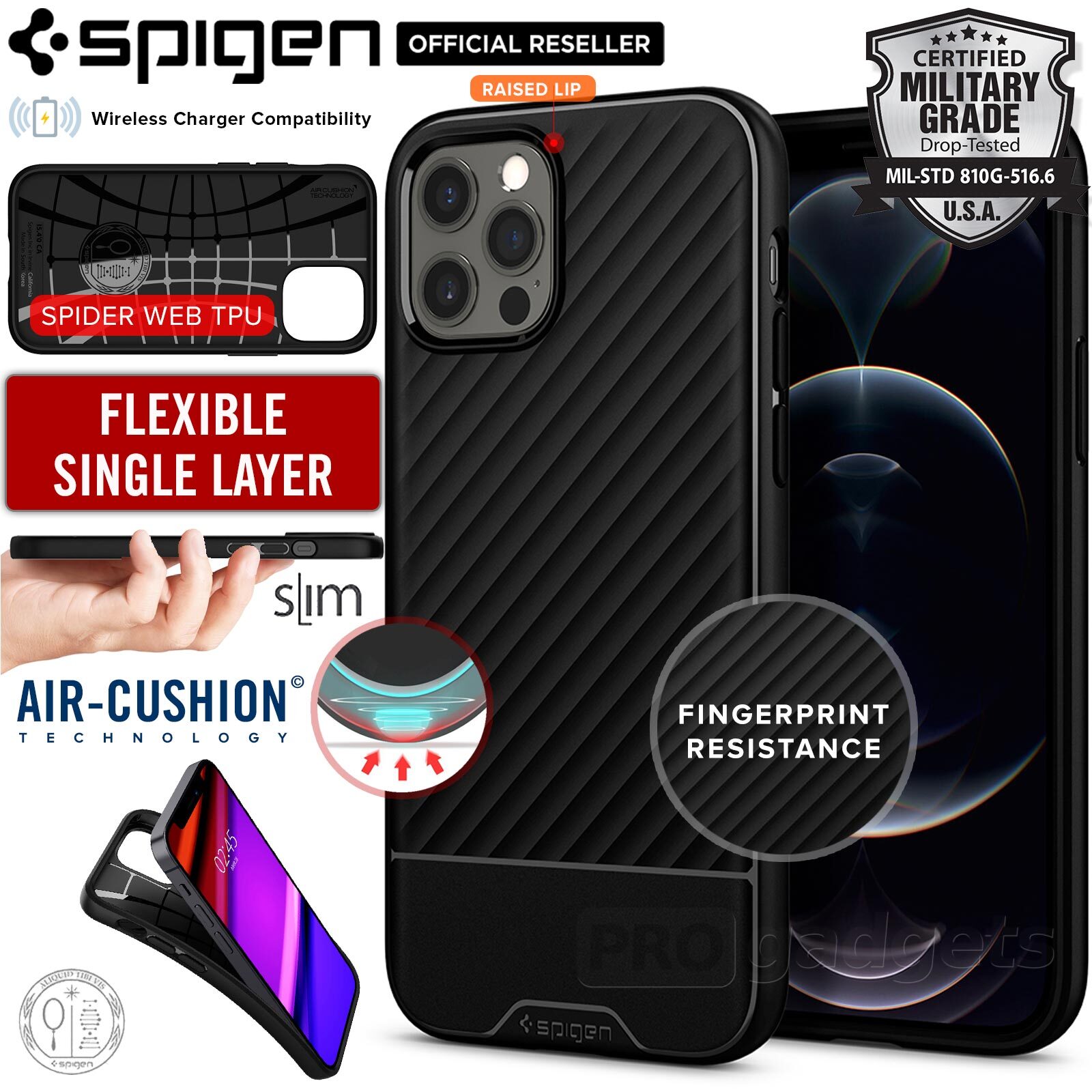 Genuine SPIGEN Core Armor Sleek Protection TPU Soft Cover for Apple