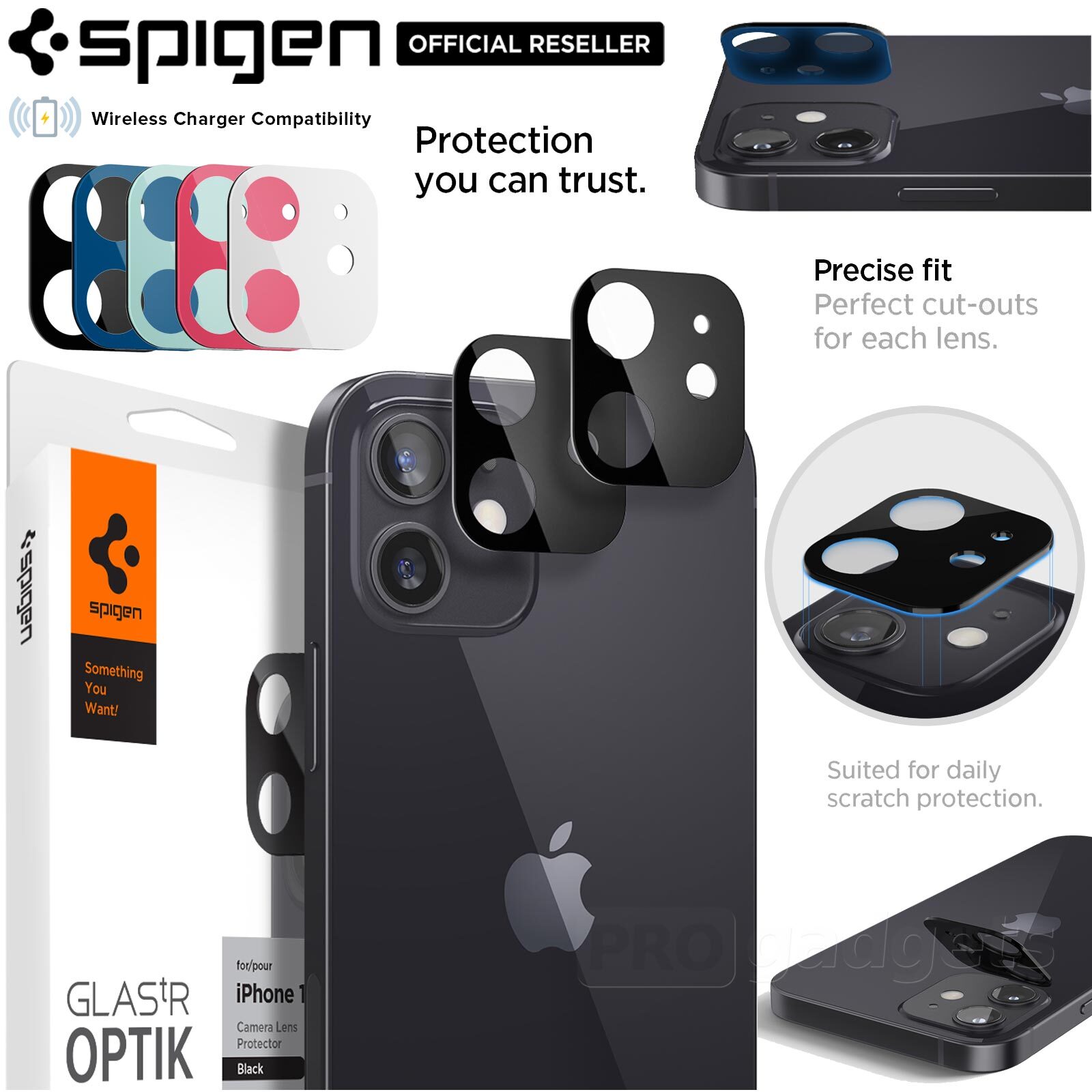 Glas.tR Optik - Green Spigen Camera Lens Screen Protector 2 Pack 2020 designed for iPhone 12 