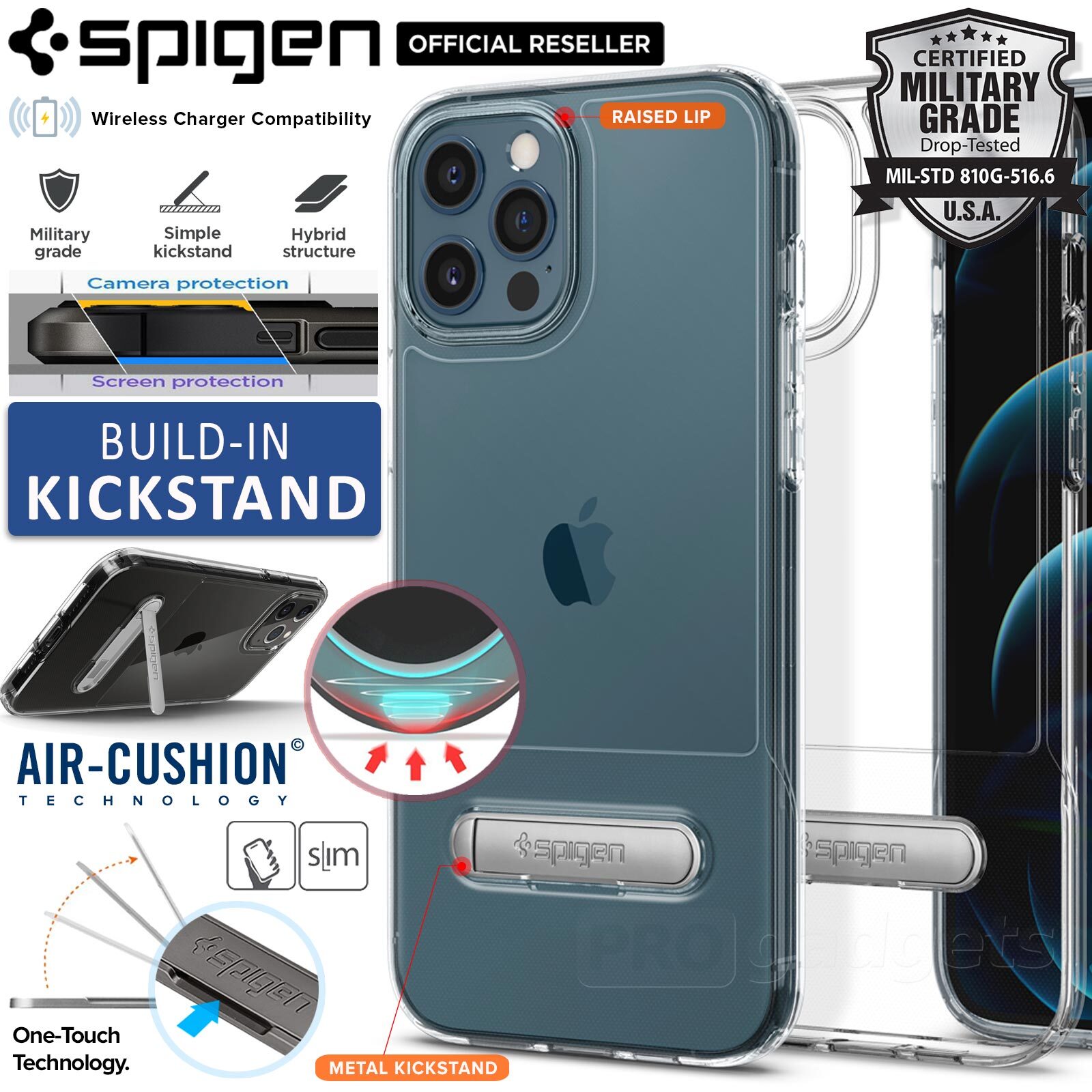 Genuine SPIGEN Slim Armor Essential S Hard Clear Cover for Apple iPhone