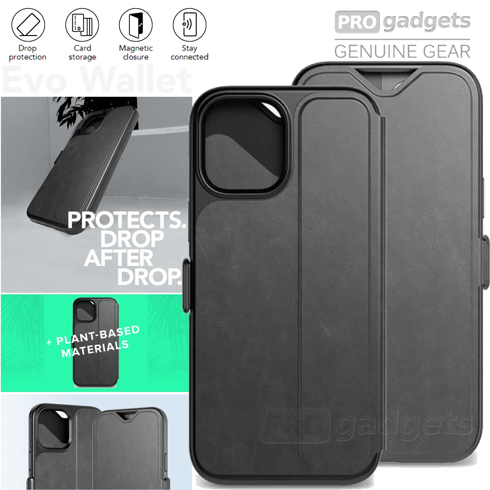 Evo Wallet - Apple iPhone 13 Pro Max Case - Black