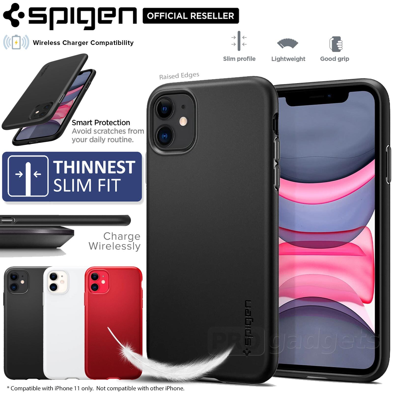 Genuine SPIGEN Ultra Thin Fit Pro Slim Hard Cover for Apple iPhone