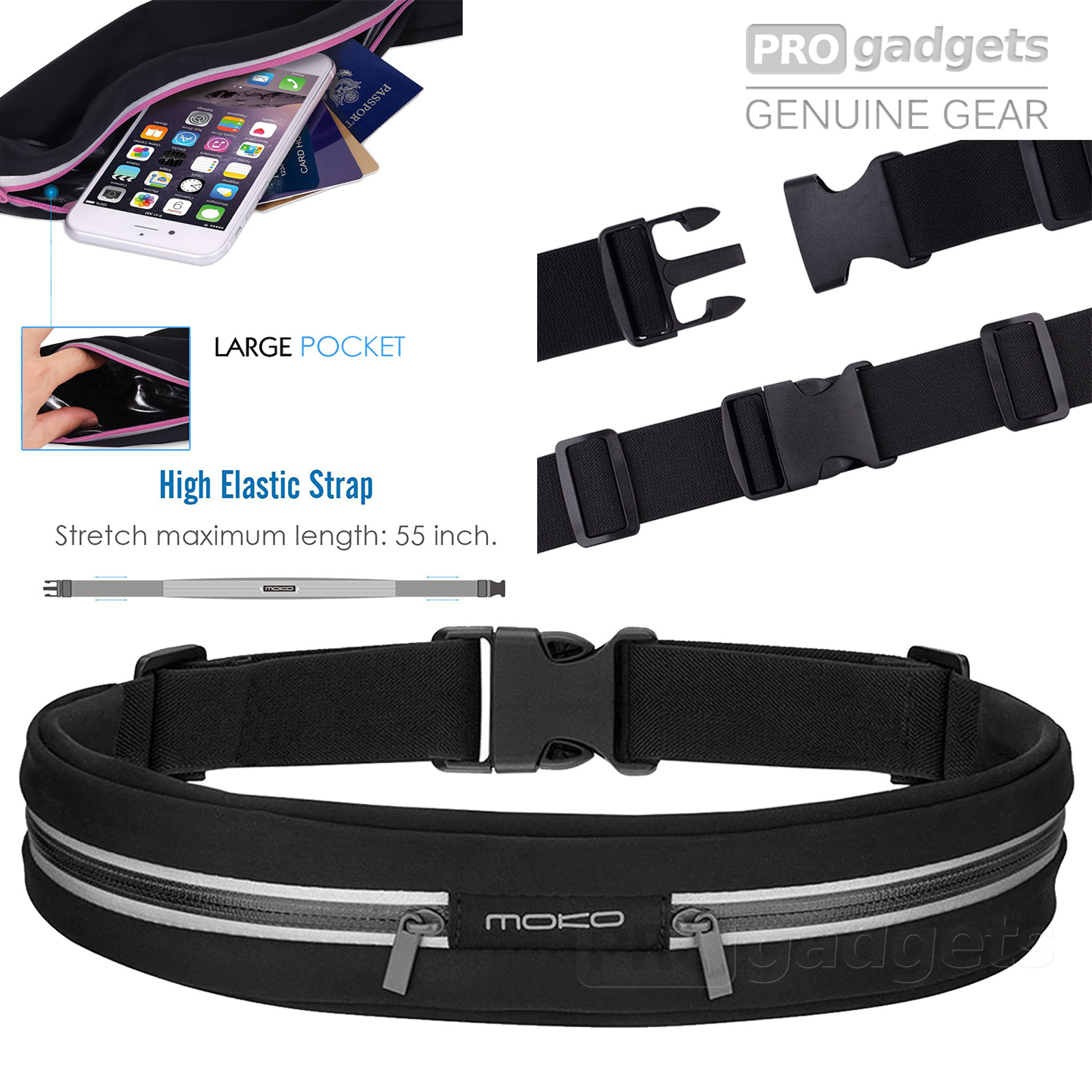 Moko Double Pouch Running Sports Belt