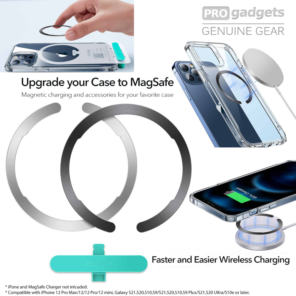ESR Magnetic Ring 360, Compatible with MagSafe Sticker, Universal Magnetic  Conversion Kit for iPhone 15/14/13/12/11/X Series, Galaxy S23/S22/S21/20  and More, 2 Pack, MagSafe Accessories, Black : : Jewellery