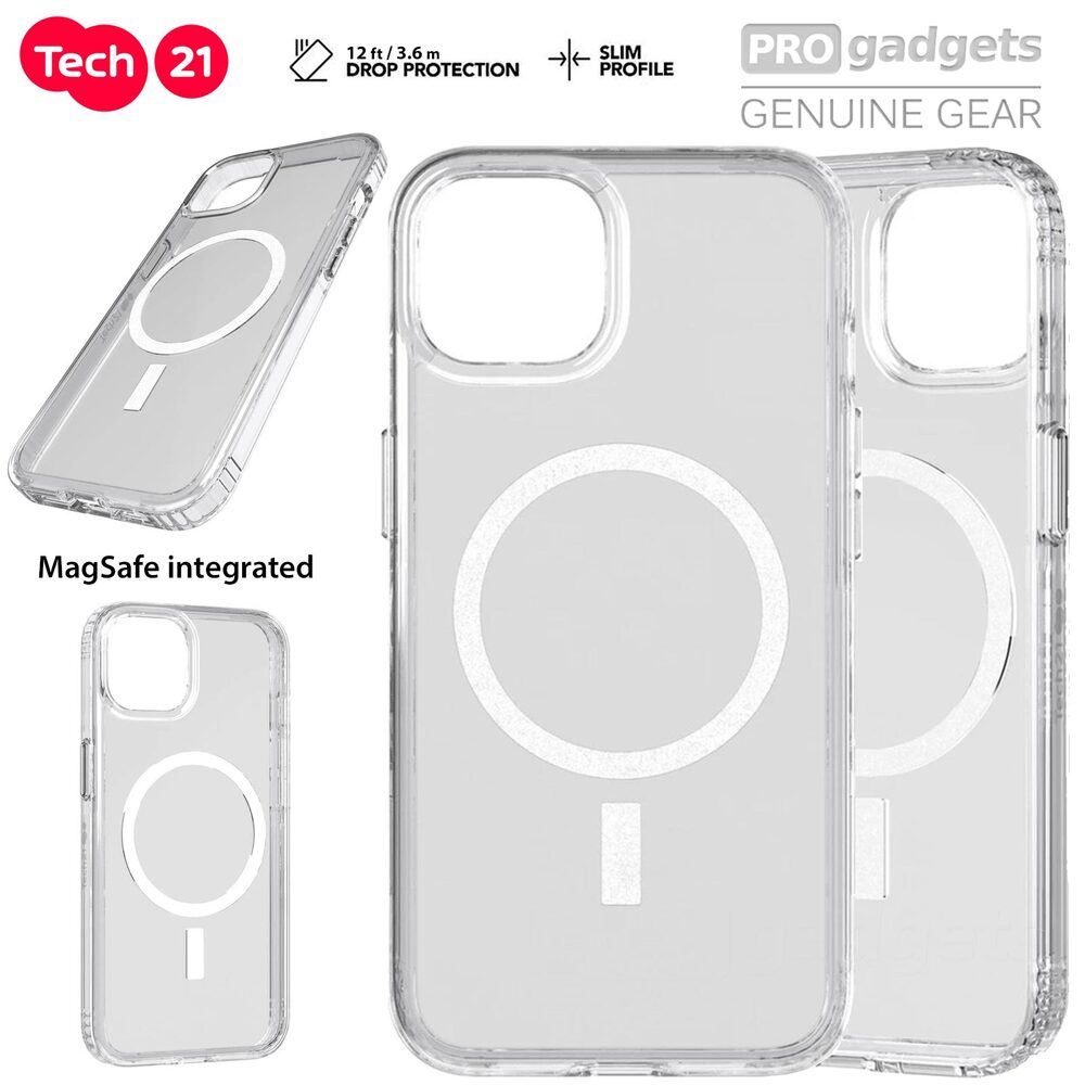 Tech21 Evo Clear Compatible with MagSafe Case for iPhone 13 Pro Max  -Transparent Phone Case with 12ft Multi-Drop Protection