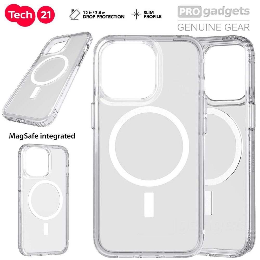 Tech21 Funda Evo Clear con MagSafe para iPhone 13 - Transparente