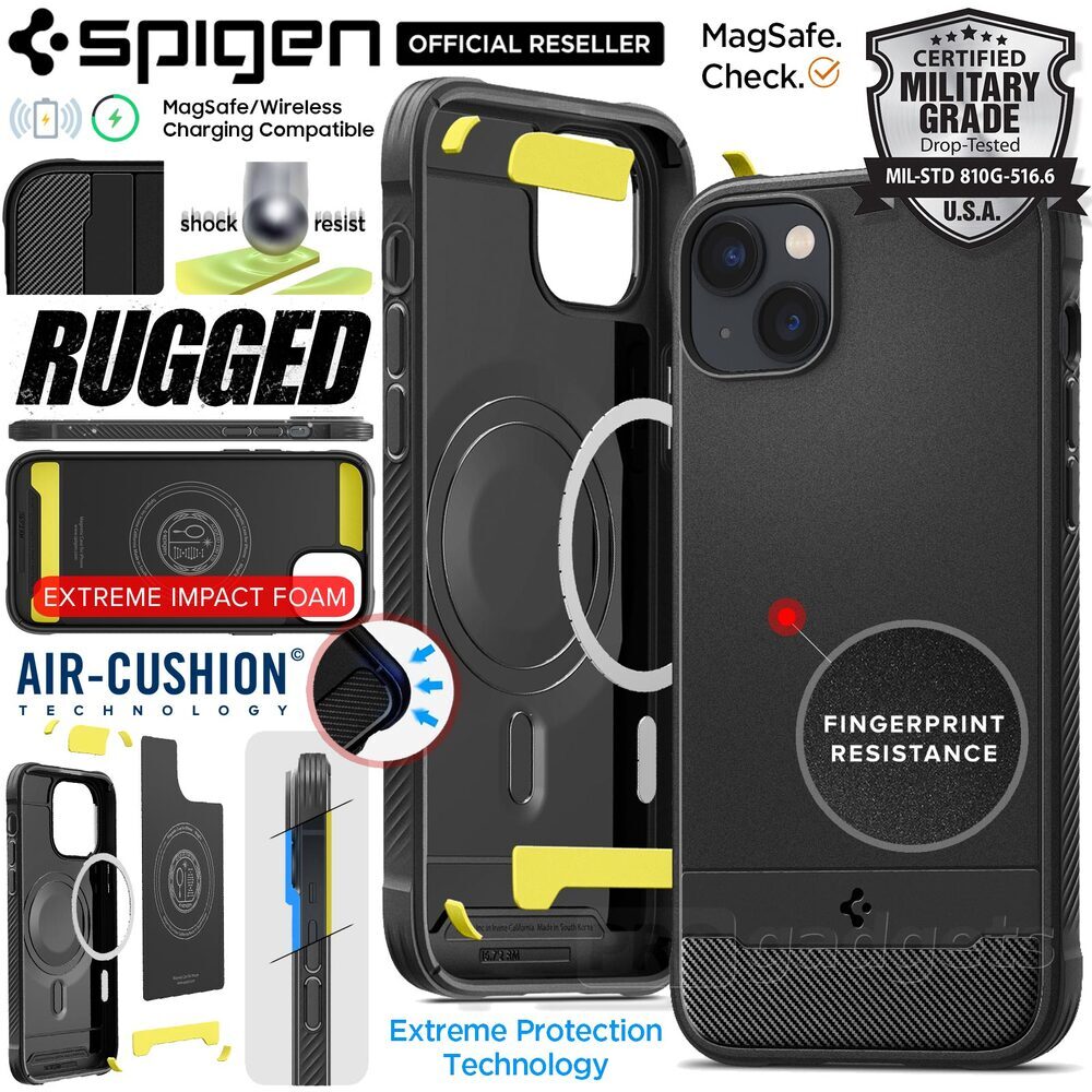Spigen For IPhone 14 Pro Case Rugged Armor MagFit Case Compatible With Magsafe -Matte Black - View #4