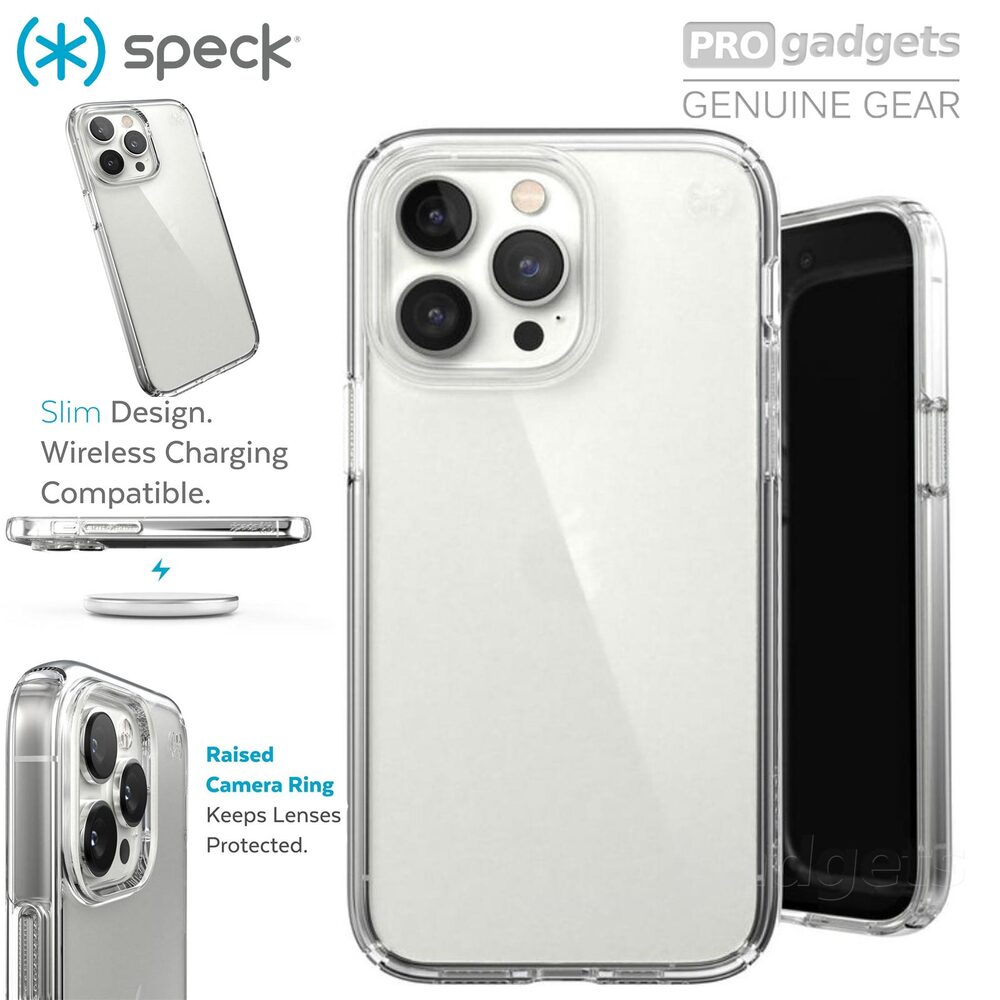 Speck Presidio Perfect Clear Custodia Trasparente Per IPhone 13 Pro (141714-5085) - Antigiallo, Antibatterica, Magsafe