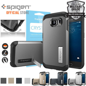 Bundle Genuine Spigen Tough Armor Case + Screen Protector for Samsung Galaxy S6 Unpackaged