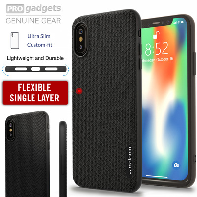 iPhone X Case, Genuine Motomo Durable Anti Slip Ultra Soft Slim Flexible TPU Cover for Apple