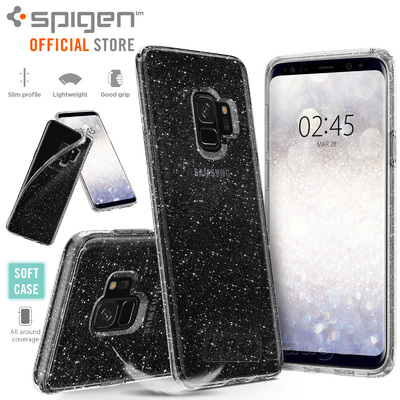 Galaxy S9 Case, Genuine SPIGEN Slim Liquid Crystal Glitter Soft Cover Samsung