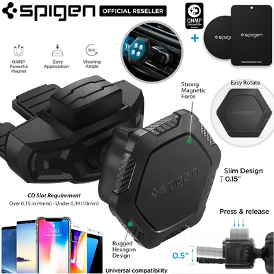 Car Mount Holder, Genuine SPIGEN Kuel QS24 CD Slot Magnetic for iPhone/Galaxy