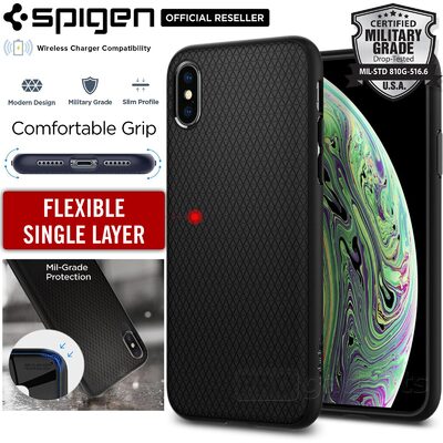 iPhone XS Case, Genuine SPIGEN Soft TPU Liquid Air Armor Slim Cover for Apple