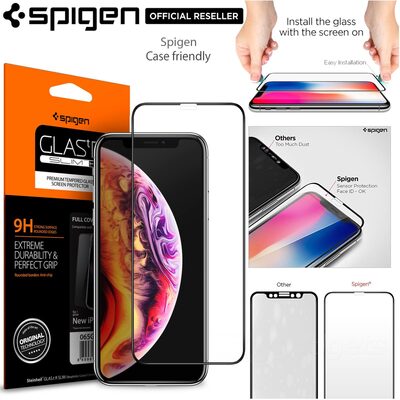 iPhone 11 Pro / XS Screen Protector, Genuine SPIGEN Full Cover Tempered Glass for Apple