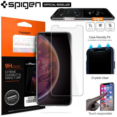 iPhone 11 Pro / XS Screen Protector, Genuine SPIGEN GLAS.tR Slim 9H Tempered Glass for Apple