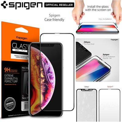 iPhone 11 / XR Screen Protector, Genuine SPIGEN Full Cover Tempered Glass for Apple