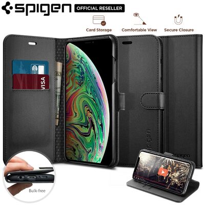 iPhone XS Max Case, Genuine SPIGEN Stand Flip View Wallet S Cover for Apple
