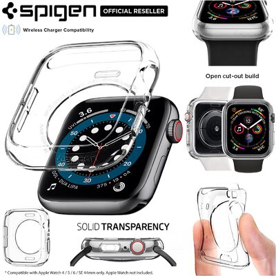 Apple Watch Series 6/5/4/SE Case, Genuine SPIGEN Liquid Crystal Clear Cover for 44mm