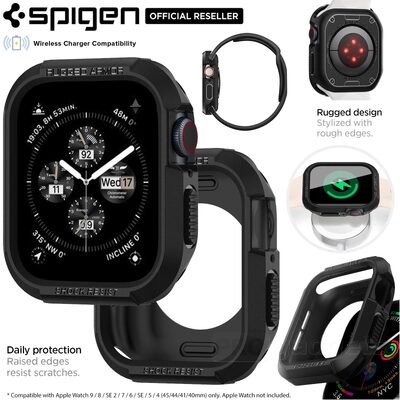 SPIGEN Rugged Armor Case for Apple Watch Series 9/8/SE2/7/6/SE/5/4 (45mm/44mm)