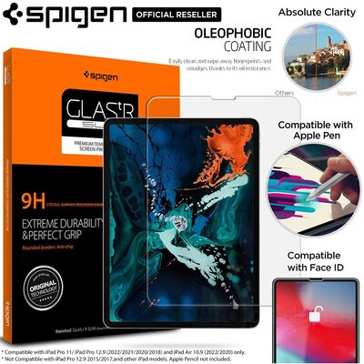 SPIGEN GLAS.tR Slim Glass Screen Protector for iPad Pro 12.9 (2022/2021/2020/2018)