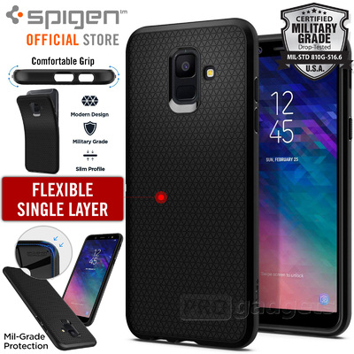 Galaxy A6 Case, Genuine SPIGEN Soft TPU Liquid Air Armor Slim Cover for Samsung
