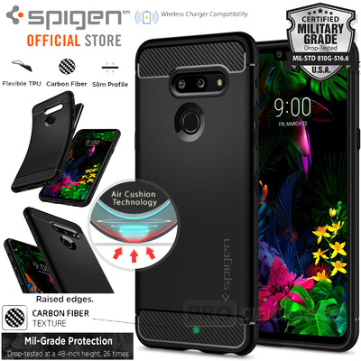 LG G8 ThinQ Case, Genuine SPIGEN Rugged Armor Resilient Ultra Soft Cover for LG