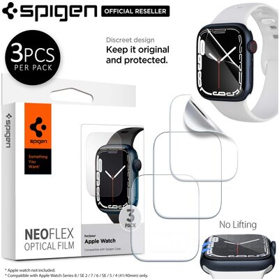SPIGEN Neo Flex Film (41/40mm) 3PCS Screen Protector for Apple Watch Series 9/8/7/SE2/6/SE/5/4 