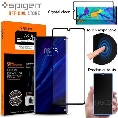 Huawei P30 Pro Screen Protector,Genuine SPIGEN GLAS.tR Full Cover 9H Tempered Glass