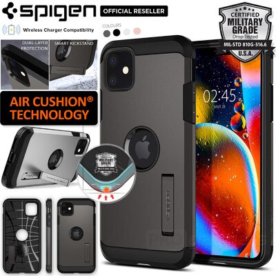 iPhone 11 Case, Genuine SPIGEN Heavy Duty Tough Armor Kickstand Hard Cover for Apple
