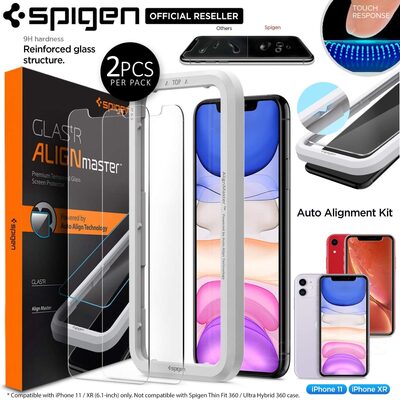 SPIGEN AlignMaster GLAS.tR Slim Glass Screen Protector 2 PCS for iPhone 11 / XR