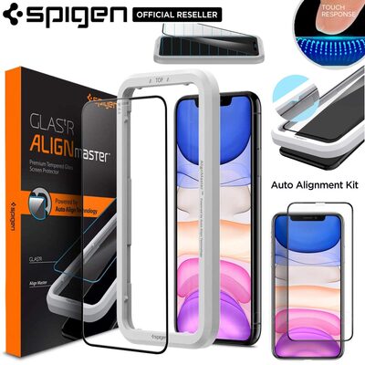 iPhone 11 Glass Screen Protector, Genuine SPIGEN GLAS.tR Slim Full Cover AlignMaster 9H Tempered Glass for Apple 1PC