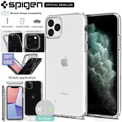 iPhone 11 Pro Case, Genuine SPIGEN Liquid Crystal Exact Fit Slim Soft Cover for Apple