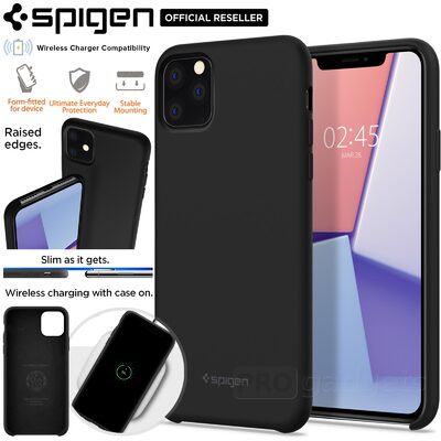 iPhone 11 Pro Case, Genuine SPIGEN Silicone Fit Soft Rugged Slim Cover for Apple