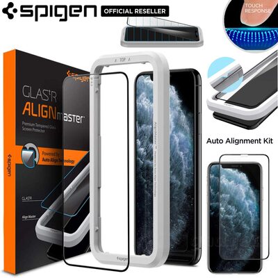 SPIGEN GLAS.tR Slim Full Cover AlignMaster 9H Tempered Glass 1PC Glass Screen Protector for iPhone 11 Pro / XS / X